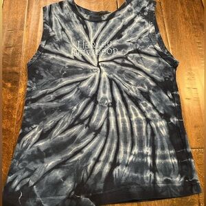 Harley Davidson Tie Dye Tank Top Blue and White size Medium